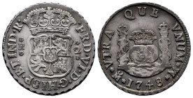 Ferdinand VI (1746-1759). 2 reales. 1748. Mexico. M. (Cal-287). Ag. 6,70 g. Toned. Choice VF. Est...275,00. 

Spanish description: Fernando VI (1746...