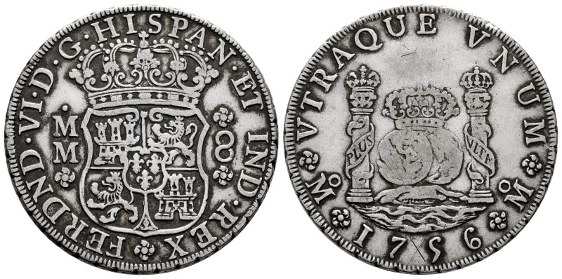 Ferdinand VI (1746-1759). 8 reales. 1756. Mexico. MM. (Cal-491). Ag. 26,86 g. Gr...