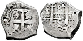 Ferdinand VI (1746-1759). 8 reales. 1754. Potosí. q. (Cal-531). Ag. 26,94 g. Holed. Choice VF. Est...300,00. 

Spanish description: Fernando VI (174...