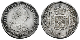 Charles III (1759-1788). 1 real. 1781. Mexico. FF. (Cal-436). Ag. 1,67 g. Choice VF. Est...65,00. 

Spanish description: Carlos III (1759-1788). 1 r...