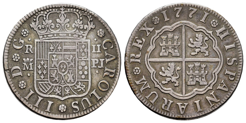 Charles III (1759-1788). 2 reales. 1771. Madrid. PJ. (Cal-620). Ag. 5,62 g. Choi...