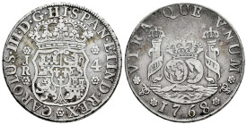 Charles III (1759-1788). 4 reales. 1768. Potosí. JR. (Cal-923). Ag. 13,11 g. Pellet above mintmark. Very scarce. VF. Est...400,00. 

Spanish descrip...