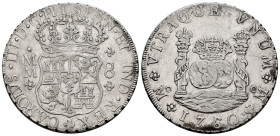 Charles III (1759-1788). 8 reales. 1760. Mexico. MM. (Cal-1073). Ag. 26,86 g. Scratch on reverse. Slightly cleaned. Choice VF. Est...300,00. 

Spani...
