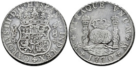 Charles III (1759-1788). 8 reales. 1770. Mexico. MF. (Cal-1101). Ag. 27,09 g. Removed from Jewelry. Choice VF. Est...350,00. 

Spanish description: ...
