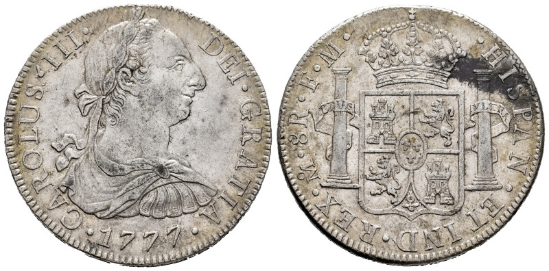 Charles III (1759-1788). 8 reales. 1777. Mexico. FM. (Cal-1112). Ag. 26,96 g. A ...