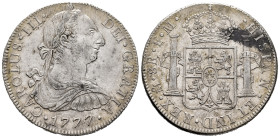 Charles III (1759-1788). 8 reales. 1777. Mexico. FM. (Cal-1112). Ag. 26,96 g. A good sample. Choice VF. Est...150,00. 

Spanish description: Carlos ...
