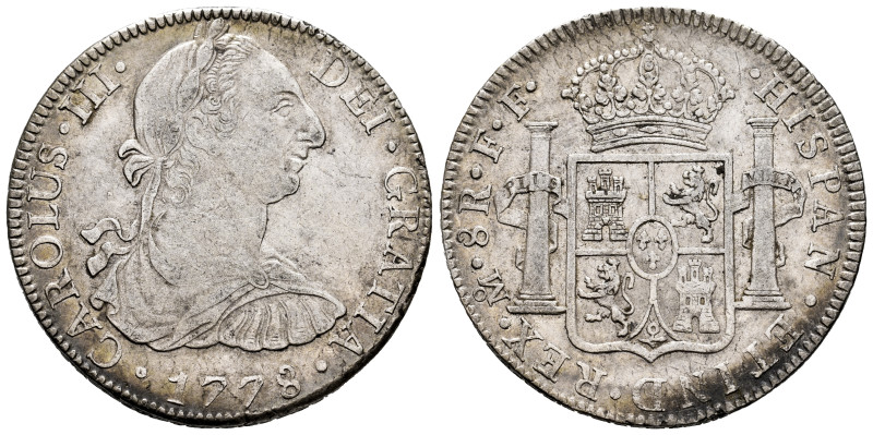 Charles III (1759-1788). 8 reales. 1778. Mexico. FF. (Cal-1117). Ag. 26,86 g. So...