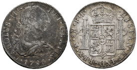 Charles III (1759-1788). 8 reales. 1780. Mexico. FF. (Cal-1120). Ag. 26,96 g. Almost VF/VF. Est...120,00. 

Spanish description: Carlos III (1759-17...