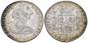 Charles III (1759-1788). 8 reales. 1780. Mexico. FF. (Cal-1120). Ag. 27,00 g. Soft tone. With some original luster remaining. Almost XF. Est...300,00....