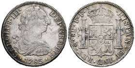 Charles III (1759-1788). 8 reales. 1783. Mexico. FF. (Cal-1124). Ag. 27,01 g. Soft tone. Choice VF. Est...200,00. 

Spanish description: Carlos III ...