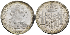 Charles III (1759-1788). 8 reales. 1785. Mexico. FM. (Cal-1127). Ag. 27,05 g. Soft tone. With some original luster remaining. Almost XF. Est...200,00....