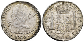 Charles III (1759-1788). 8 reales. 1786. Mexico. FM. (Cal-1129). Ag. 26,91 g. Soft tone. Original luster. Hairlines from strike. A good sample. Almost...