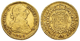 Charles III (1759-1788). 2 escudos. 1786. Popayán. SF. (Cal-1651). (Restrepo-62-30). Au. 6,68 g. Scarce. Almost VF. Est...400,00. 

Spanish descript...