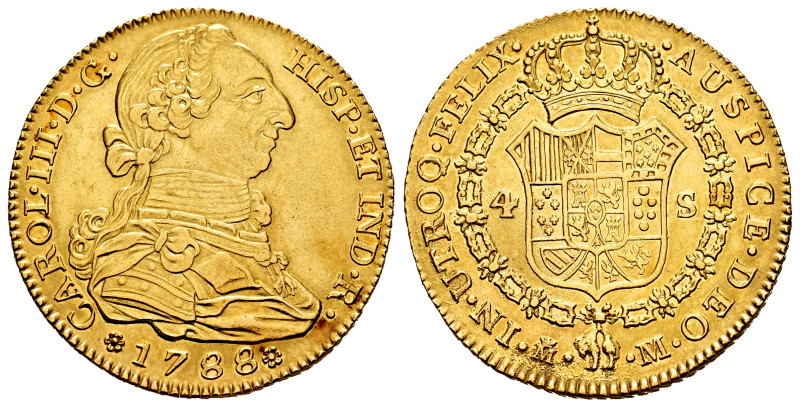 Charles III (1759-1788). 4 escudos. 1788. Madrid. M. (Cal-1795). Au. 13,55 g. XF...