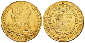 Charles III (1759-1788). 4 escudos. 1788. Madrid. M. (Cal-1795). Au. 13,55 g. XF. Est...700,00. 

Spanish description: Carlos III (1759-1788). 4 esc...