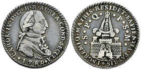 Charles IV (1788-1808). "Proclamation" medal. 1789. Puerto de Santa María. (H-86). (Vives-93). Ag. 13,65 g. 32 mm. Rare. Choice VF. Est...200,00. 

...