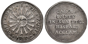 Charles IV (1788-1808). "Proclamation" medal. 1789. Sevilla. (H-98). (Vives-101). (Vq-13150). Ag. 5,88 g. School of St. Thomas. 27 mm. Engraver: A. de...