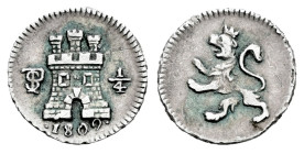 Charles IV (1788-1808). 1/4 real. 1802. Potosí. (Cal-152). Ag. 0,78 g. It retains some verdigris. Choice VF. Est...100,00. 

Spanish description: Ca...