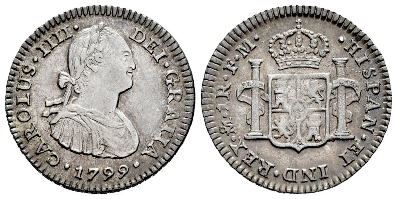 Charles IV (1788-1808). 1 real. 1799. Mexico. FM. (Cal-441). Ag. 3,35 g. Delicat...