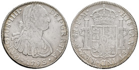 Charles IV (1788-1808). 8 reales. 1793. Mexico. FM. (Cal-956). Ag. 26,76 g. Choice F. Est...75,00. 

Spanish description: Carlos IV (1788-1808). 8 r...