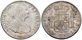 Charles IV (1788-1808). 8 reales. 1796. Mexico. FM. (Cal-959). Ag. 26,91 g. Almost XF/XF. Est...300,00. 

Spanish description: Carlos IV (1788-1808)...