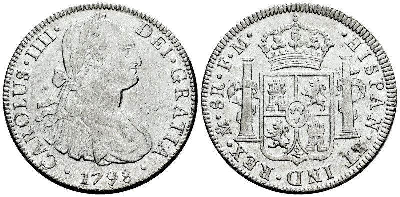 Charles IV (1788-1808). 8 reales. 1798. Mexico. FM. (Cal-692). Ag. 27,01 g. Slig...