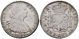 Charles IV (1788-1808). 8 reales. 1808. Mexico. TH. (Cal-988). Ag. 26,97 g. Minimal hairlines. A good sample yet. Choice VF. Est...150,00. 

Spanish...
