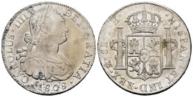 Charles IV (1788-1808). 8 reales. 1808. Mexico. TH. (Cal-988). Ag. 26,94 g. Minimal rust. With some original luster remaining. Scarce in this grade. X...