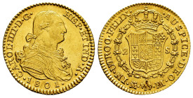 Charles IV (1788-1808). 2 escudos. 1801. Madrid. FA/MF. (Cal-1302). Au. 6,78 g. Rectified assayers marks. XF. Est...400,00. 

Spanish description: C...