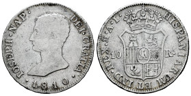 Joseph Napoleon (1808-1814). 10 reales. 1810. Madrid. AI. (Cal-26). Ag. 13,03 g. Rare. Almost VF. Est...200,00. 

Spanish description: José Napoleón...