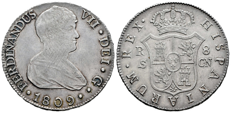 Ferdinand VII (1808-1833). 8 reales. 1809. Sevilla. CN. (Cal-1412). Ag. 26,83 g....