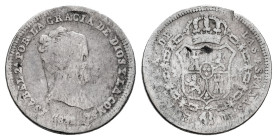 Elizabeth II (1833-1868). 1 real. 1838. Madrid. DG ("Departamento de Grabado"). (Cal-291). Ag. 1,34 g. Rare. Almost F. Est...100,00. 

Spanish descr...