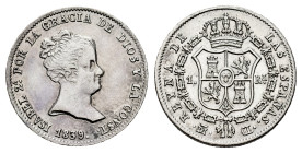 Elizabeth II (1833-1868). 1 real. 1839. Madrid. CL. (Cal-293). Ag. 1,51 g. Scarce, even more in this grade. Almost XF/XF. Est...180,00. 

Spanish de...