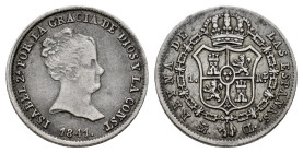 Elizabeth II (1833-1868). 1 real. 1841. Madrid. CL. (Cal-294). Ag. 1,44 g. A few specimens known. Very rare. VF. Est...180,00. 

Spanish description...