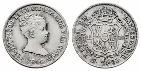 Elizabeth II (1833-1868). 1 real. 1844. Madrid. CL. (Cal-297). Ag. 1,46 g. Cleaned. Scarce. Choice VF/VF. Est...50,00. 

Spanish description: Isabel...