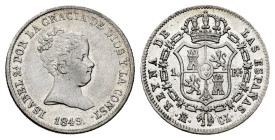 Elizabeth II (1833-1868). 1 real. 1849. Madrid. CL. (Cal-301). Ag. 1,33 g. With some original luster remaining. Scarce. Almost XF. Est...80,00. 

Sp...