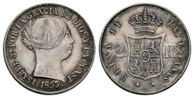 Elizabeth II (1833-1868). 2 reales. 1853. Barcelona. (Cal-345). Ag. 2,63 g. Slight patina. Original luster. Scarce. XF. Est...160,00. 

Spanish desc...