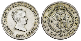 Elizabeth II (1833-1868). 2 reales. 1837. Madrid. CR. (Cal-355). Ag. 3,00 g. Buen ejemplar. Rara y más así. Ex Jesús Vico 28/02/2013, lote 667. XF. Es...