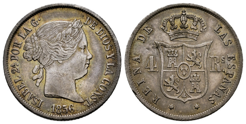 Elizabeth II (1833-1868). 4 reales. 1856. Madrid. (Cal-462). Ag. 5,27 g. Beautif...