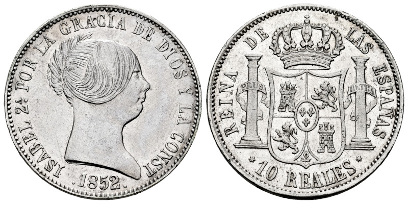 Elizabeth II (1833-1868). 10 reales. 1852. Madrid. (Cal-526). Ag. 13,11 g. Minor...