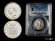 Alfonso XII (1874-1885). 2 pesetas. 1879*18-79. Madrid. EMM. (Cal-26). Ag. Slabbed by NGC as AU 58. Scarce in this condition. NGC-AU. Est...300,00. 
...