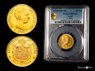 Alfonso XIII (1886-1931). 20 pesetas. 1890*18-90. Madrid. MPM. (Cal-114). Au. Slight flaw on the nose. Encapsulated by PCGS as MS 63. PCGS-MS. Est...5...