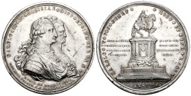 Charles IV (1788-1808). Medal. 1796. Mexico. (RAH. 439 var. metal). (Vives-184). (Vq-14155). Ag. 111,48 g. Monument to Charles IV in Mexico. 60 mm. En...