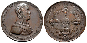 Ferdinand VII (1808-1833). Medal. 1823. Segovia. (Vives-343). (Rah-513). Anv.: FERDIN7º: SEDITIOSIS.ITERUM.PROFILATIS. Bust of Ferdinand VII to the ri...