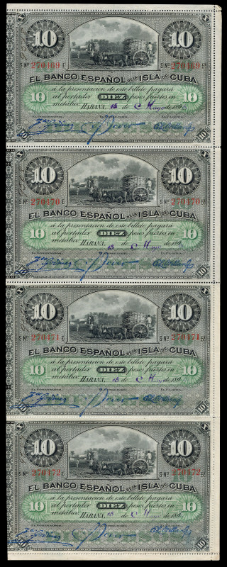 Overseas issues. Banco Español de la Isla de Cuba. 10 pesos. 1896. (Ed 2017-CU79...