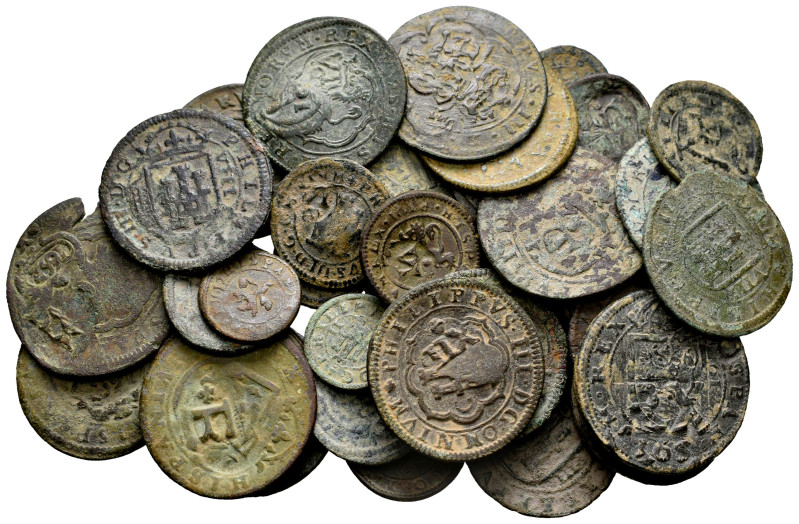 Interesting lot of 47 Felipe III and IV coins. 2, 4 and 8 Maravedís of the Royal...