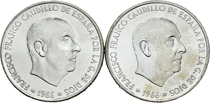 Lot of 2 coins of 100 pesetas 1966*19-70. A EXAMINAR. Mint state. Est...25,00. ...