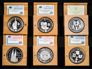 Lot containing 6 silver coins of the FNMT; 50 euros of the year 2002 and 10.000 pesetas of the years 1992, 1997, 1998, 1999 and 2001. All with certifi...