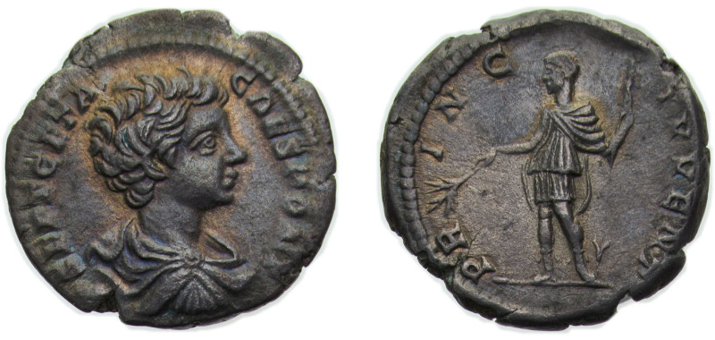 Rome Roman Empire AD 200-202 AR Denarius - Geta (PRINC IVVENT) Silver Rome mint ...