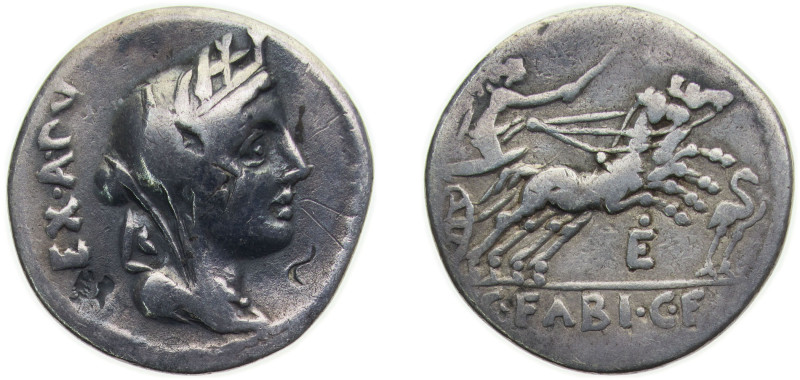 Rome Roman Republic (ancient) 102 BC Ė AR Denarius (Fabia: C. Fabius C. f. Hadri...